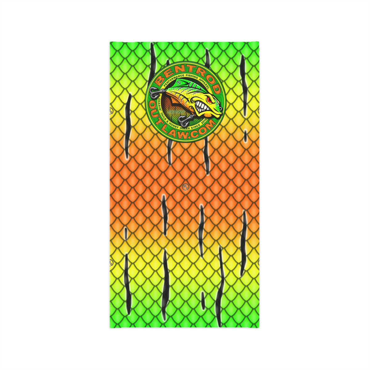 The Bentrod Outlaw Seal — Firetiger Lure Edition Neck Gaiter | Fish Scale Print, UPF 50+ Fishing Sun Gaiter