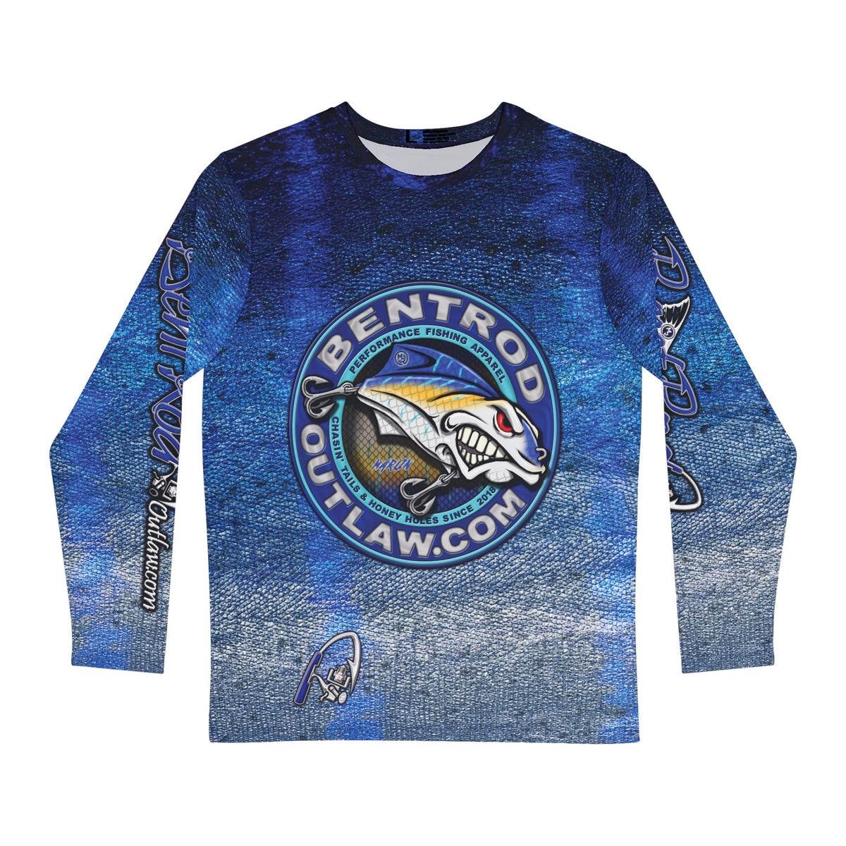 The Bentrod Outlaw Seal — Marlin Edition | Fish Scale Long Sleeve Fishing Shirt, All-Over Print