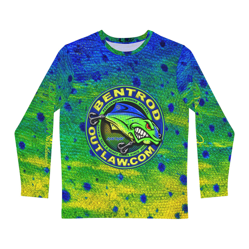 The Bentrod Outlaw Seal — Mahi Mahi Edition | Fish Scale Long Sleeve Fishing Shirt, All-Over Print