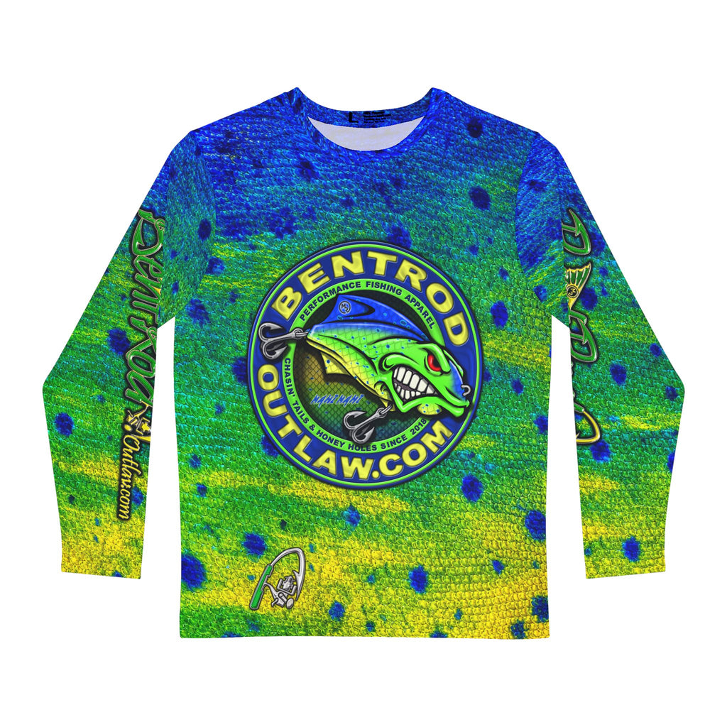 The Bentrod Outlaw Seal — Mahi Mahi Edition | Fish Scale Long Sleeve Fishing Shirt, All-Over Print