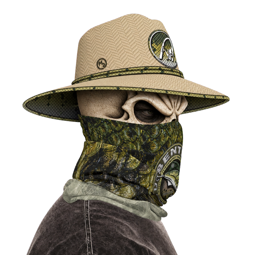 The Bentrod Outlaw Seal — Largemouth Bass Edition Neck Gaiter | Fish Scale Print, UPF 50+ Fishing Sun Gaiter