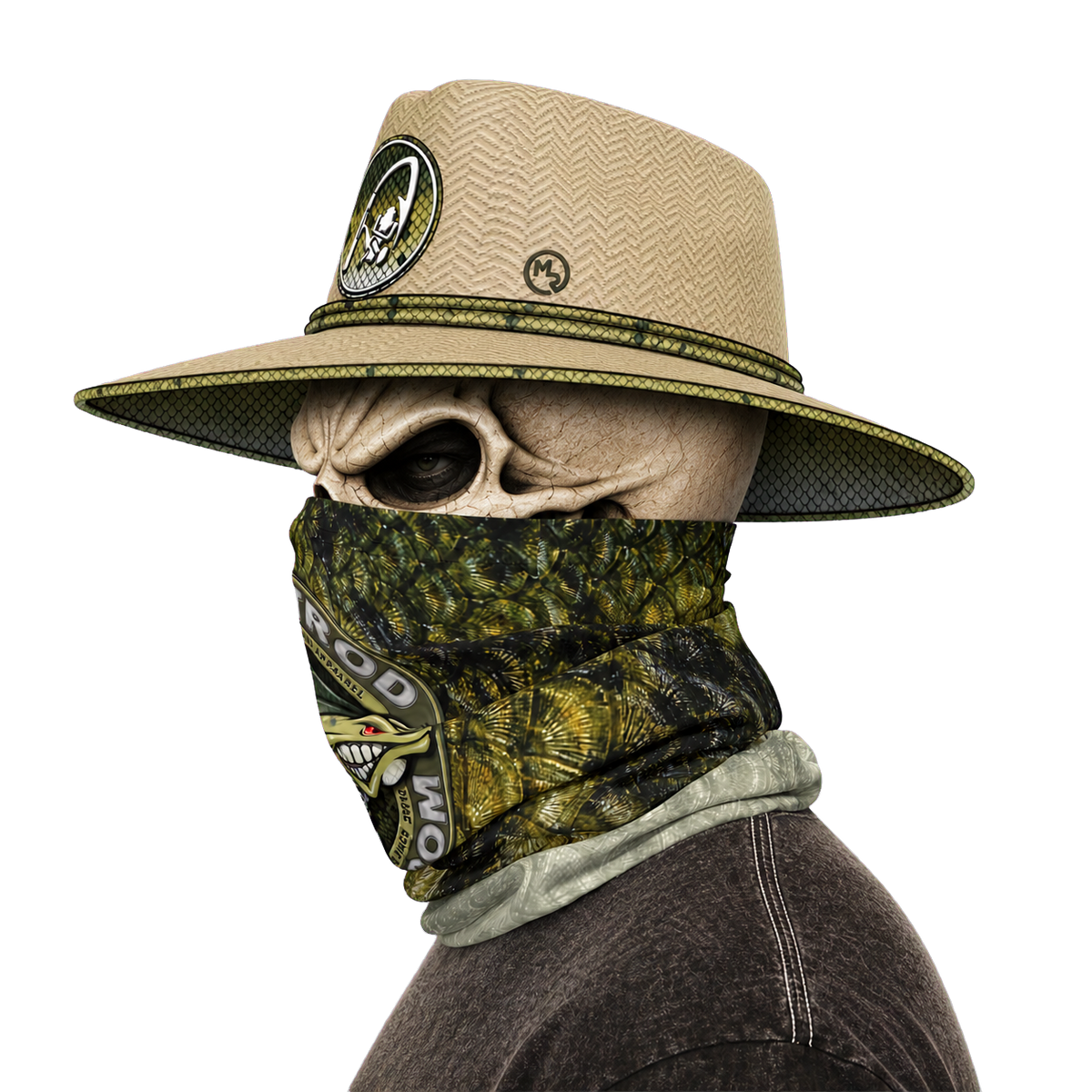 The Bentrod Outlaw Seal — Largemouth Bass Edition Neck Gaiter | Fish Scale Print, UPF 50+ Fishing Sun Gaiter