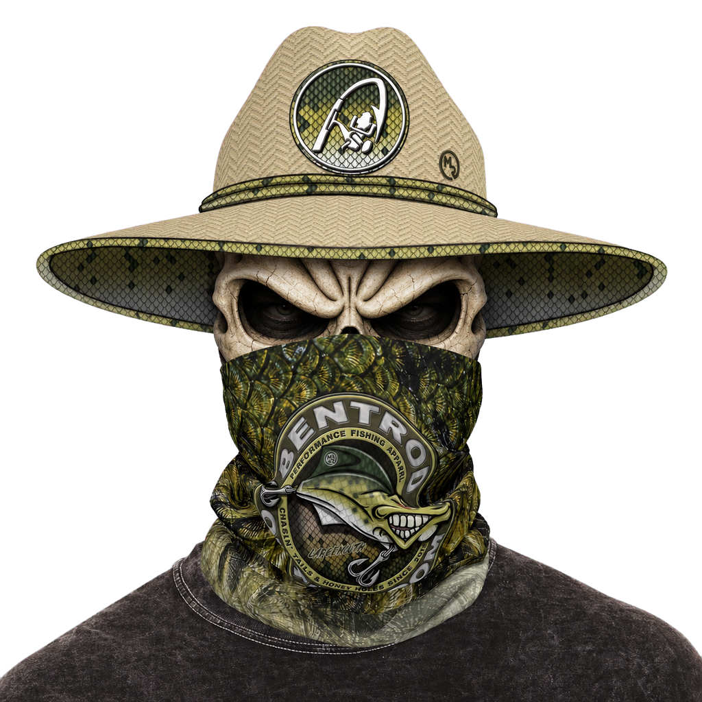 The Bentrod Outlaw Seal — Largemouth Bass Edition Neck Gaiter | Fish Scale Print, UPF 50+ Fishing Sun Gaiter
