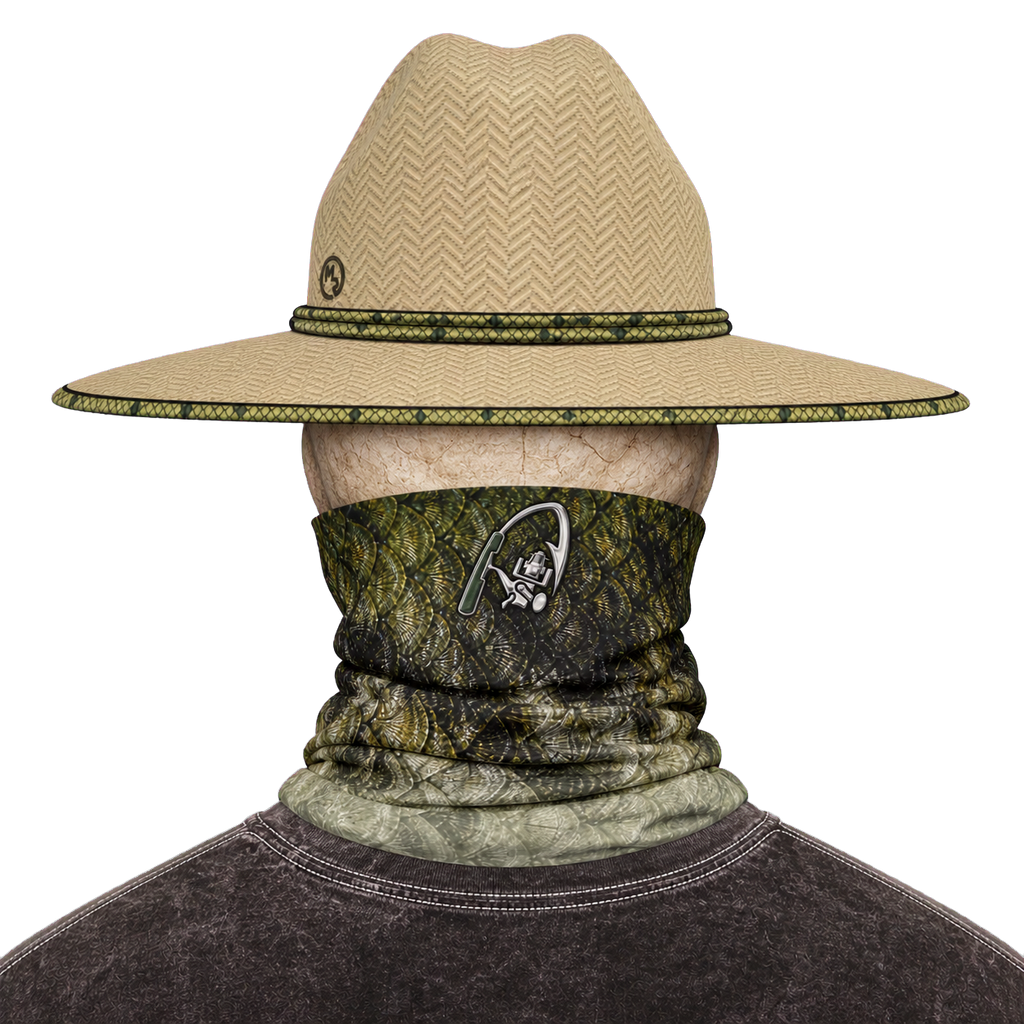 The Bentrod Outlaw Seal — Largemouth Bass Edition Neck Gaiter | Fish Scale Print, UPF 50+ Fishing Sun Gaiter