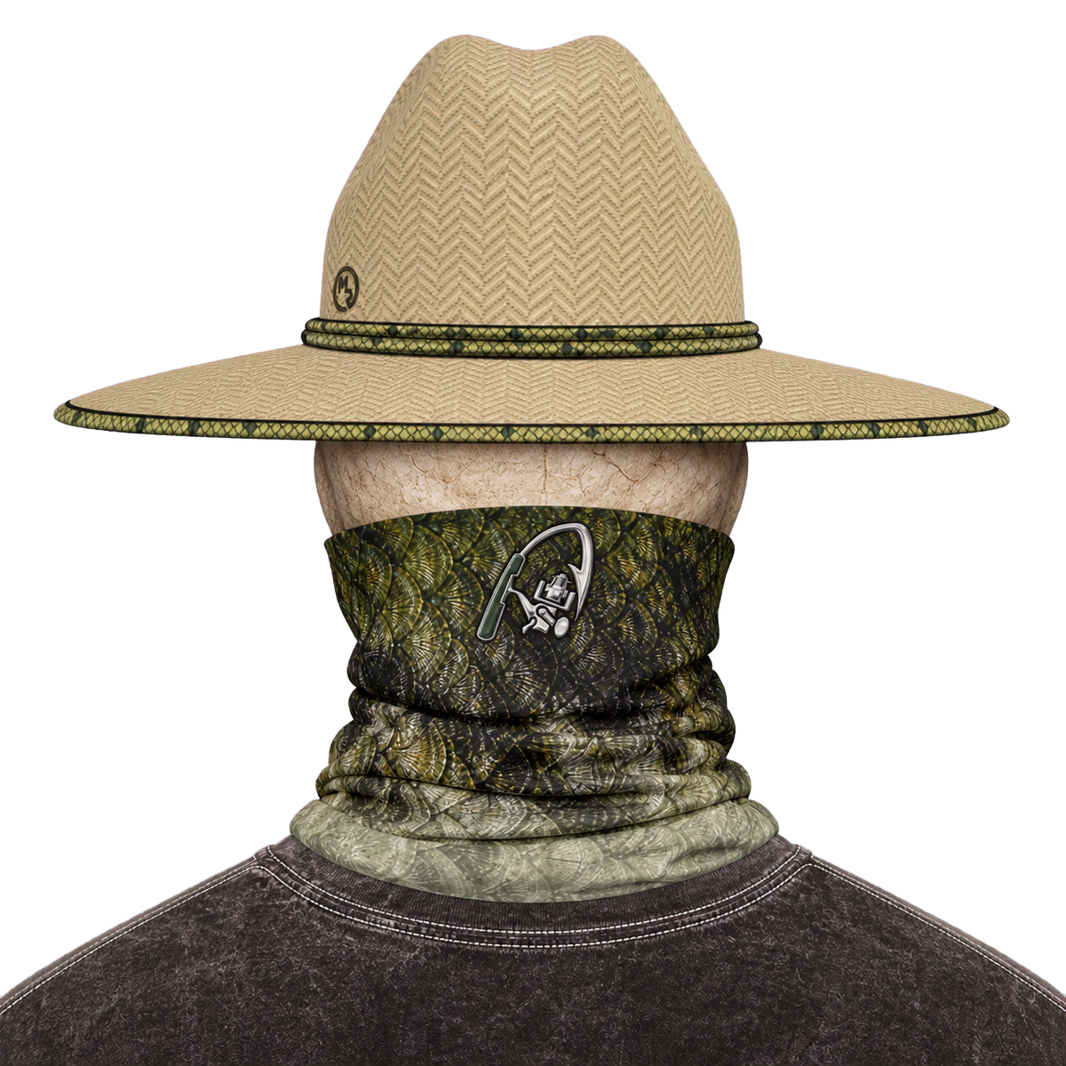 The Bentrod Outlaw Seal — Largemouth Bass Edition Neck Gaiter | Fish Scale Print, UPF 50+ Fishing Sun Gaiter