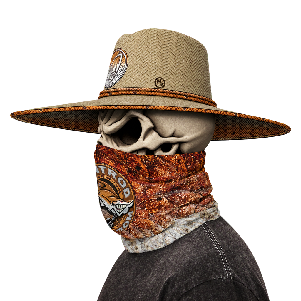 The Bentrod Outlaw Seal — Redfish Edition Neck Gaiter | Fish Scale Print, UPF 50+ Fishing Sun Gaiter