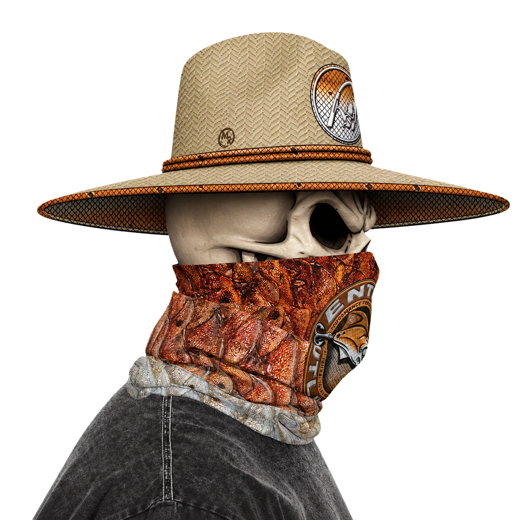 The Bentrod Outlaw Seal — Redfish Edition Neck Gaiter | Fish Scale Print, UPF 50+ Fishing Sun Gaiter