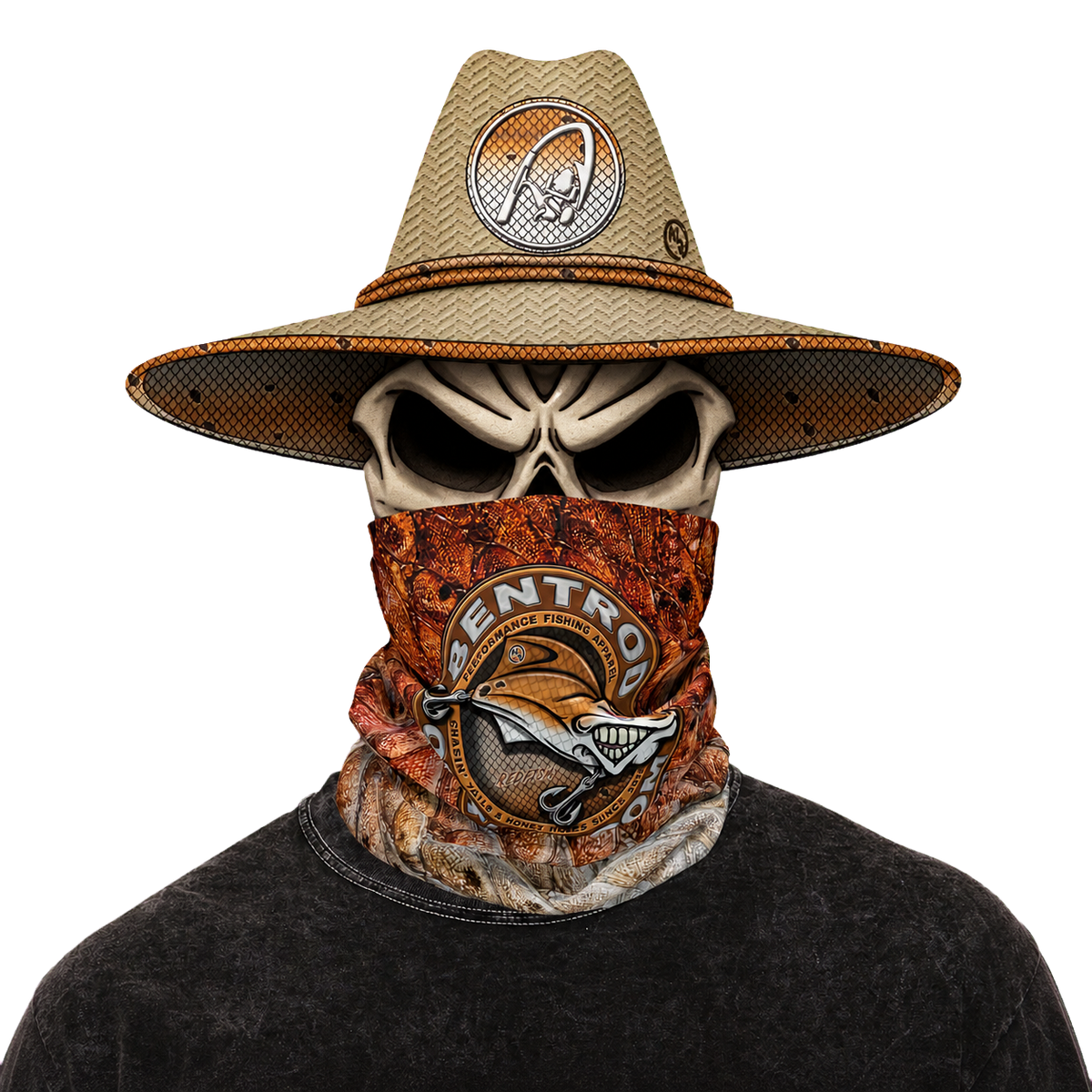 The Bentrod Outlaw Seal — Redfish Edition Neck Gaiter | Fish Scale Print, UPF 50+ Fishing Sun Gaiter