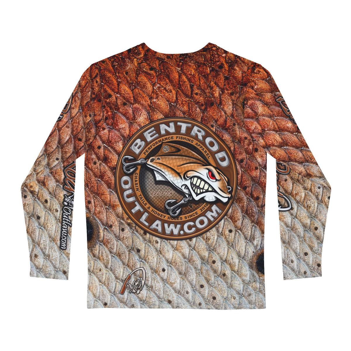 The Bentrod Outlaw Seal — Redfish Edition | Fish Scale Long Sleeve Fishing Shirt, All-Over Print