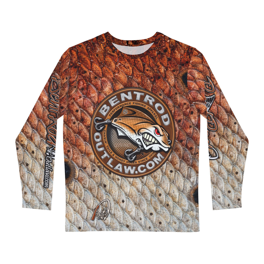 The Bentrod Outlaw Seal — Redfish Edition | Fish Scale Long Sleeve Fishing Shirt, All-Over Print