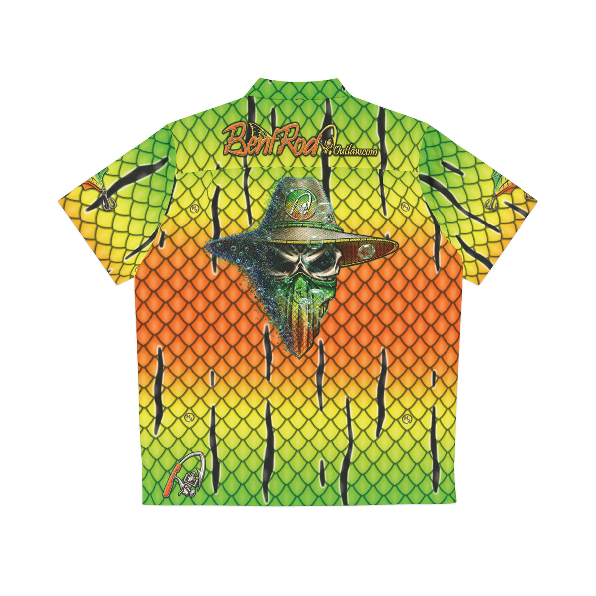 The Bentrod Outlaw Seal — Firetiger Lure Edition Hawaiian Shirt | Fish Scale Camp Shirt, Unisex All-Over Print