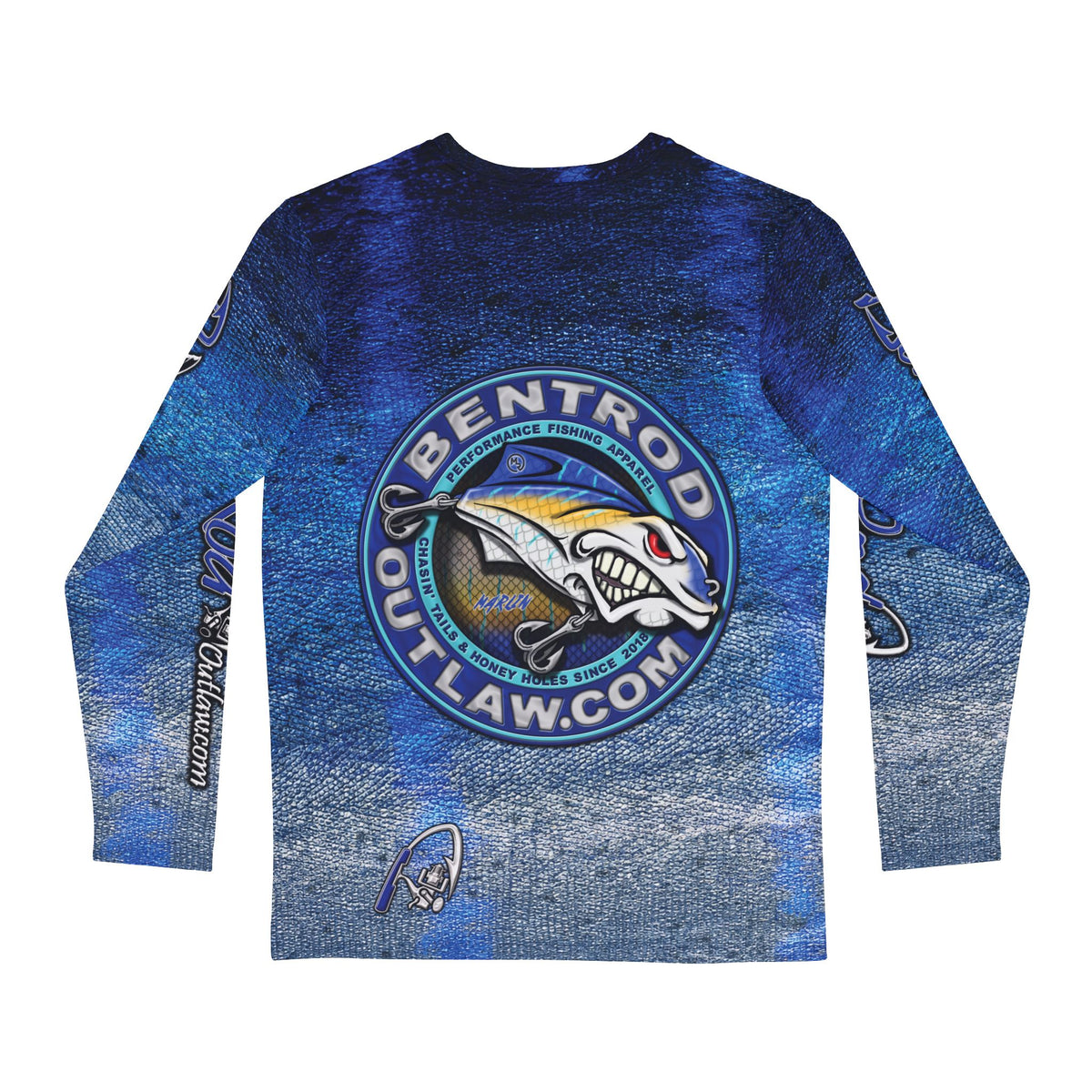 The Bentrod Outlaw Seal — Marlin Edition | Fish Scale Long Sleeve Fishing Shirt, All-Over Print