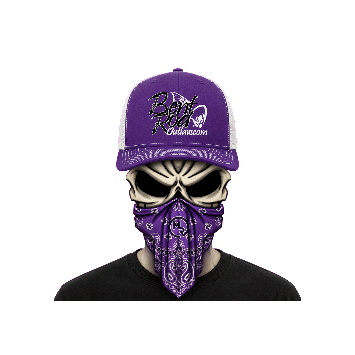 The Bent Rod Curved Bill — Purple/White