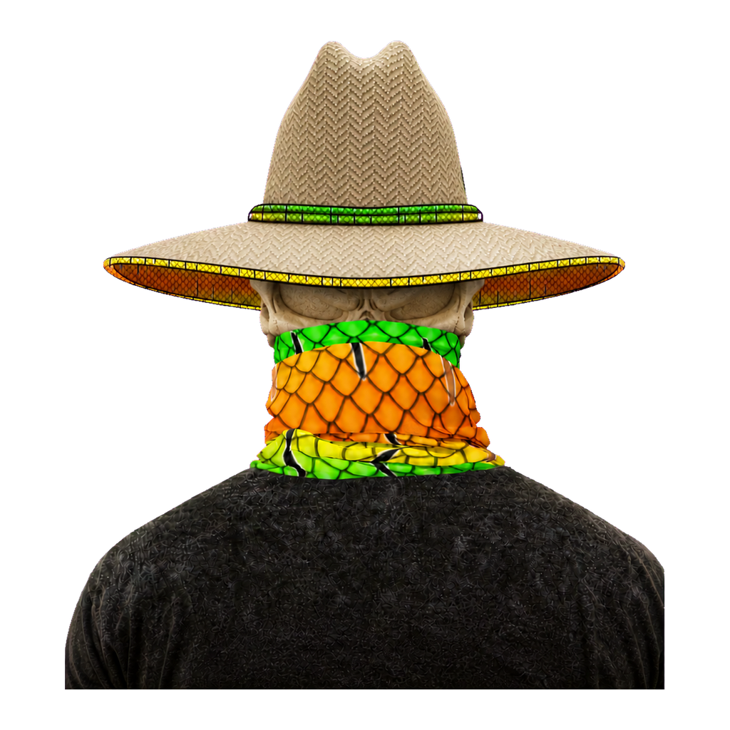 The Bentrod Outlaw Seal — Firetiger Lure Edition Neck Gaiter | Fish Scale Print, UPF 50+ Fishing Sun Gaiter