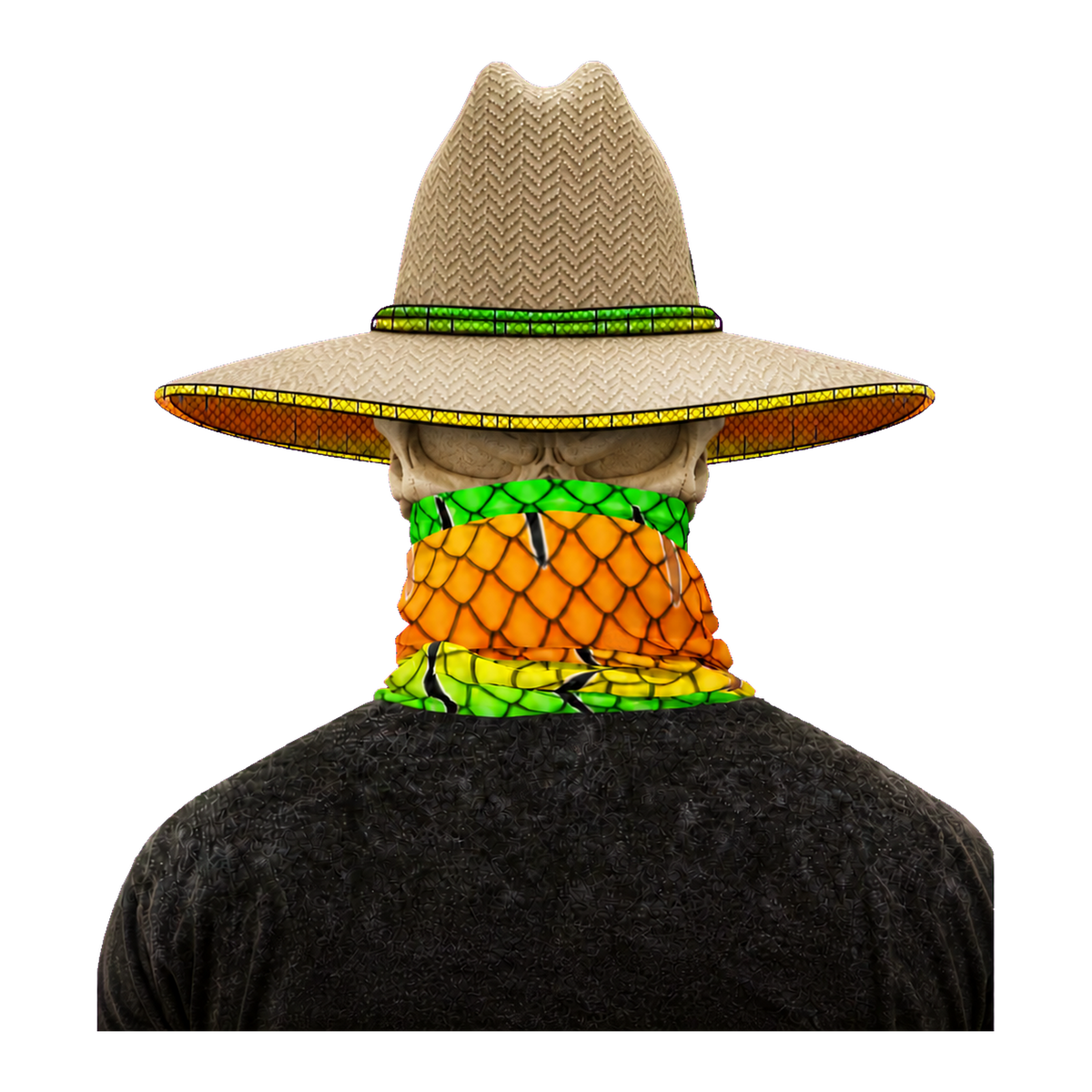 The Bentrod Outlaw Seal — Firetiger Lure Edition Neck Gaiter | Fish Scale Print, UPF 50+ Fishing Sun Gaiter