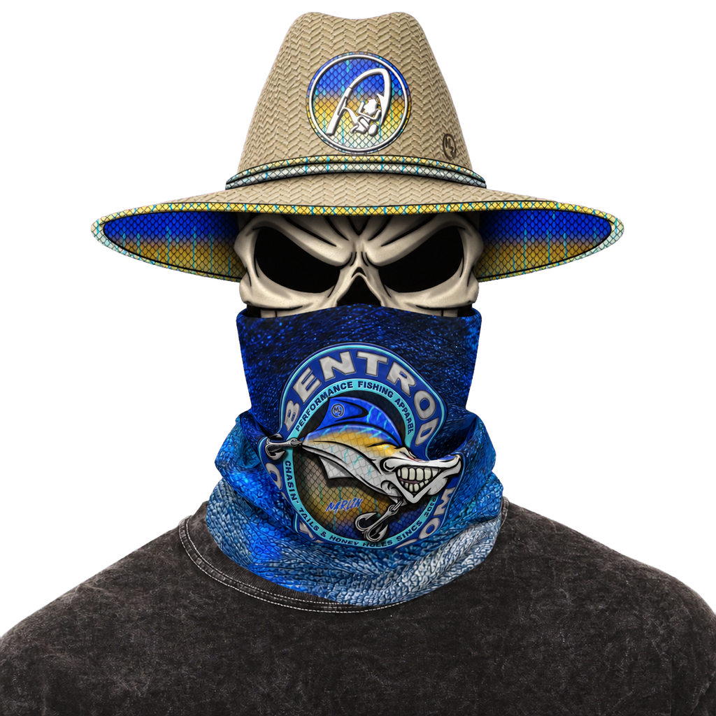The Bentrod Outlaw Seal — Marlin Edition Neck Gaiter | Fish Scale Print, UPF 50+ Fishing Sun Gaiter