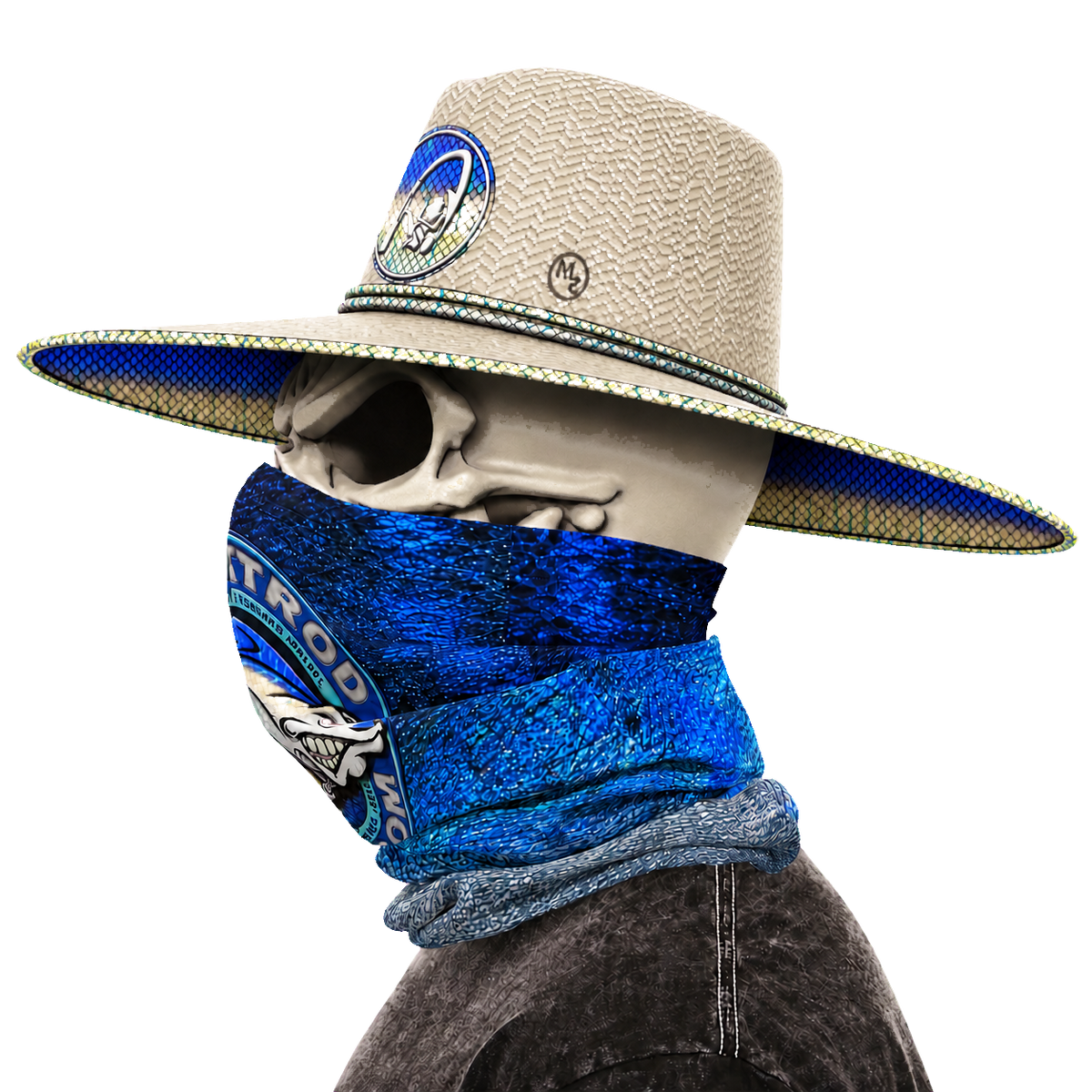 The Bentrod Outlaw Seal — Marlin Edition Neck Gaiter | Fish Scale Print, UPF 50+ Fishing Sun Gaiter