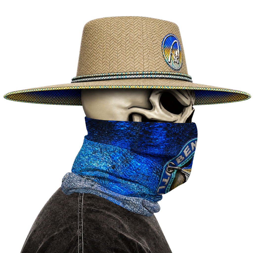 The Bentrod Outlaw Seal — Marlin Edition Neck Gaiter | Fish Scale Print, UPF 50+ Fishing Sun Gaiter