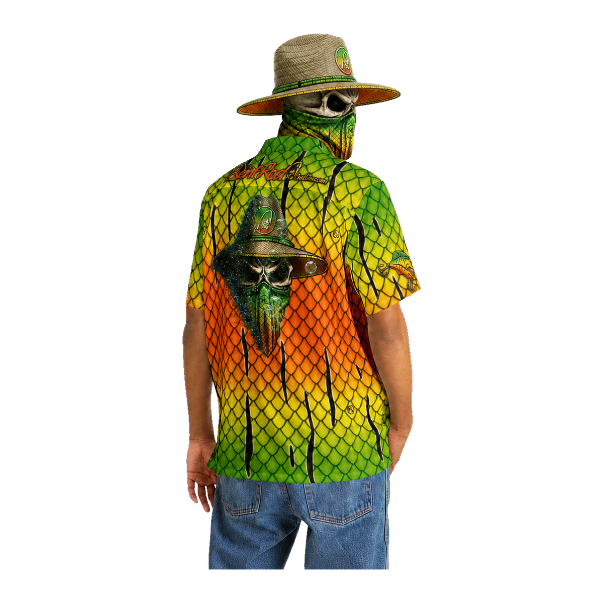 The Bentrod Outlaw Seal — Firetiger Lure Edition Hawaiian Shirt | Fish Scale Camp Shirt, Unisex All-Over Print
