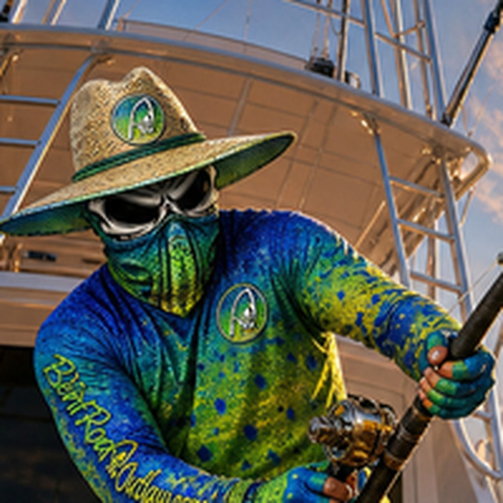 The Bentrod Outlaw Seal — Mahi Mahi Edition Neck Gaiter | Fish Scale Print, UPF 50+ Fishing Sun Gaiter