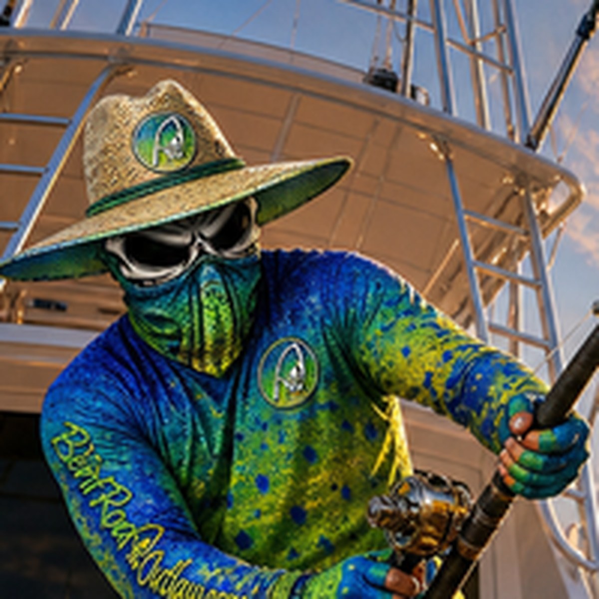 The Bentrod Outlaw Seal — Mahi Mahi Edition Neck Gaiter | Fish Scale Print, UPF 50+ Fishing Sun Gaiter